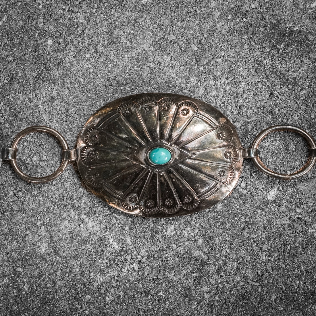 Vintage Signed Navajo Sterling Silver & Turquoise Concho Belt (1 of 8)
