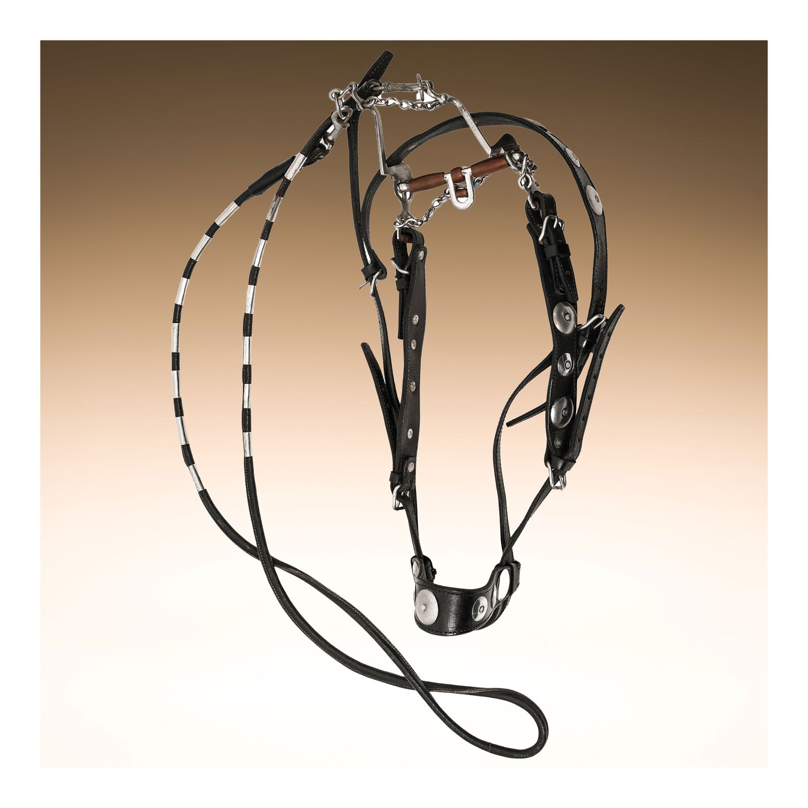 Black Leather & Silver Metal Horse Bridle (1 of 5)