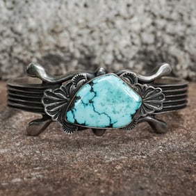 Harold Becenti Vintage Navajo Sterling Silver & Turquoise Bracelet