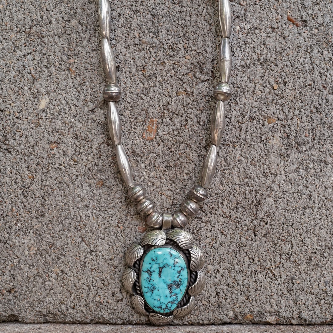 Ben Begay Vintage Sterling Silver & Turquoise Pendant Necklace (1 of 5)