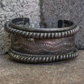 Tahe Vintage Sterling Silver Cuff Bracelet