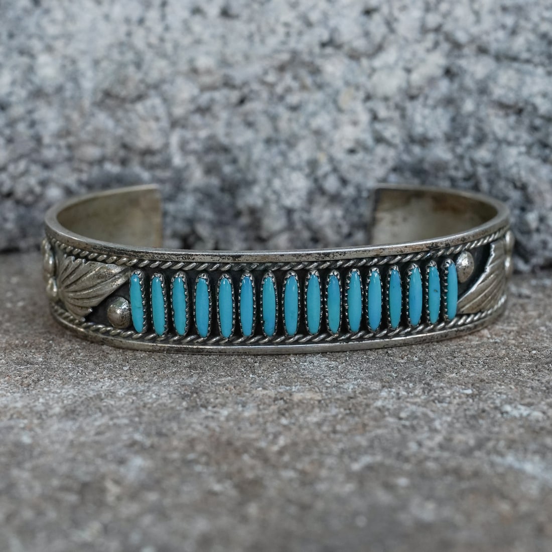 Dave & Celia Nieto Zuni Sterling Silver & Turquoise Bracelet (1 of 7)