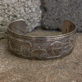 Lorenzo Jackson Vintage Navajo Sterling Silver Cuff Bracelet