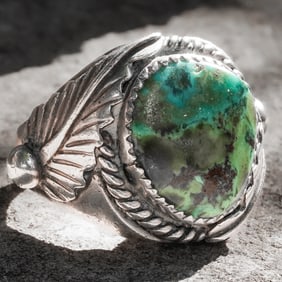 Vintage Navajo Sterling Silver & Royston Turquoise Ring