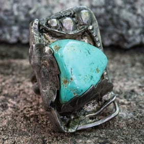 Vintage Sheryl Martinez Navajo Sterling Silver & Turquoise Ring