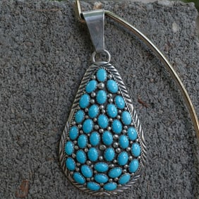 B. Johnson Navajo Sterling Silver & Turquoise Pendant
