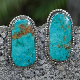 JENN Vintage Navajo Sterling Silver & Turquoise Earrings