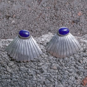 Vintage Navajo Sterling Silver & Lapis Lazuli Earrings