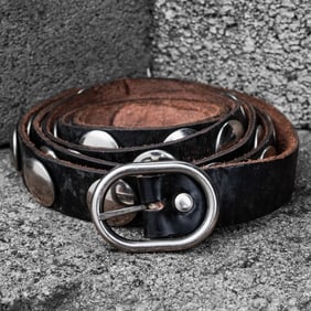 In Transit NYC Black Leather & Silver Metal Belt