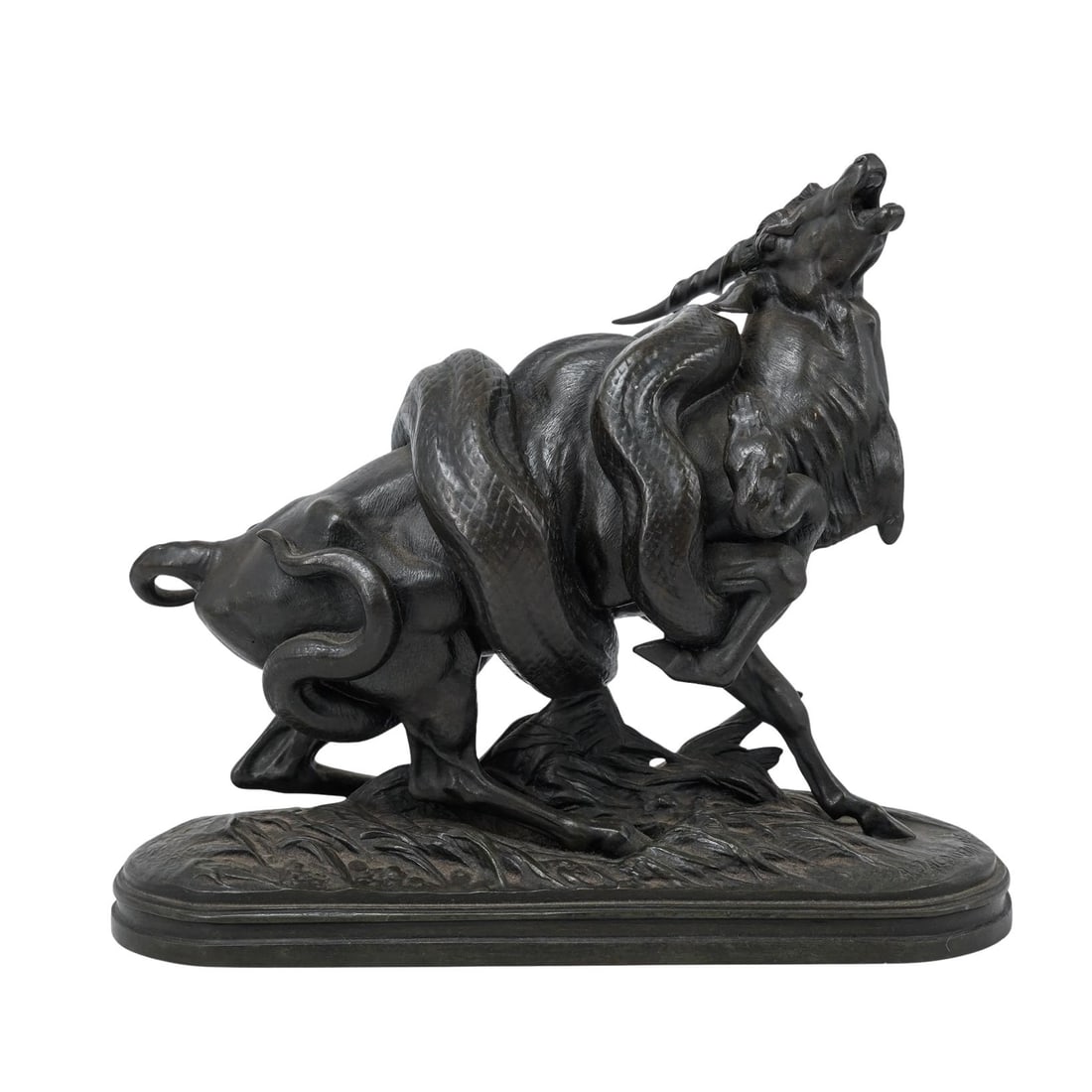 Henri-Alfred Jacquemart (1824-1896) Zebu and Pytho' Bronze Nature Scene (1 of 7)