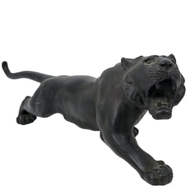 Large Japanese Mixed Metal Tiger Sculpture