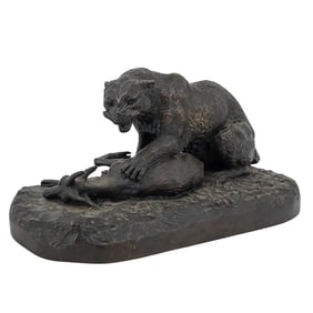 Christophe Fratin (French, 1801-1864) Bronze Hunting Scene Figural Group