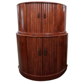 Rivington Furniture Art Deco Walnut Demilune Bar Cabinet