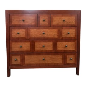 Vintage Postmodern Two Tone Wooden Chest of Drawers