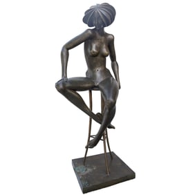 Life Size Sergio Capellini (Italian, b. 1942) Bronze Nude Female Sculpture