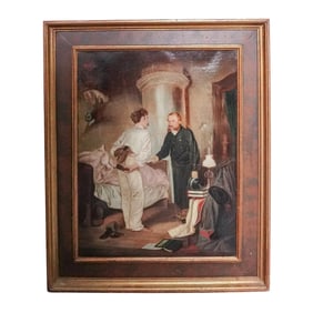 After Georg D.S. Knorr "Invitation to Tea" Oil on Canvas Painting
