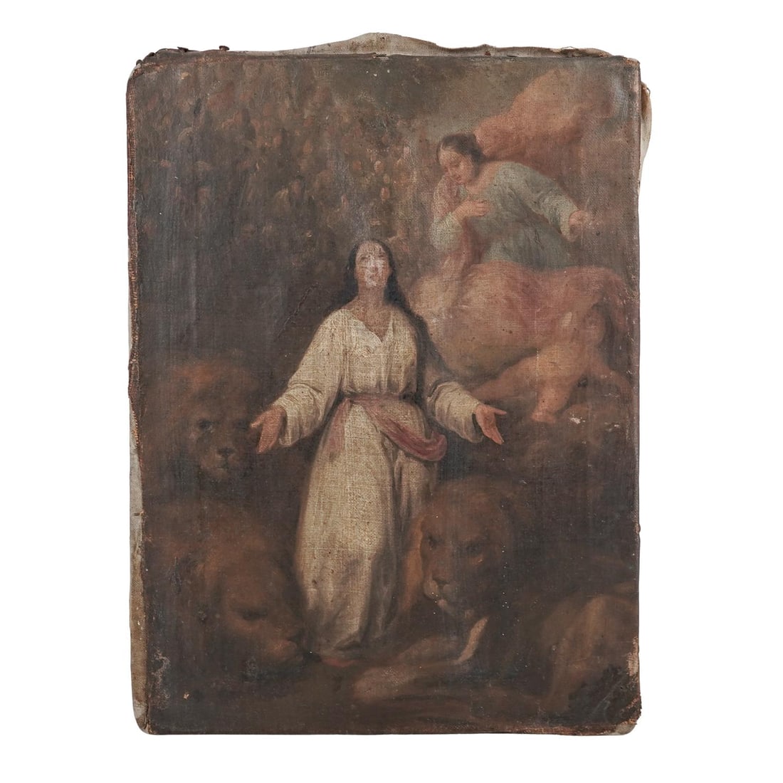 Spanish Colonial School Oil On Canvas Devotional Painting (1 of 5)