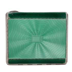 Mappin and Webb Guilloche Sterling Silver Cigarette Case