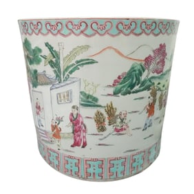 Antique Chinese Famille Verte Porcelain Jardiniere