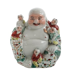 Chinese Hand Painted Porcelain Laughing Buddha