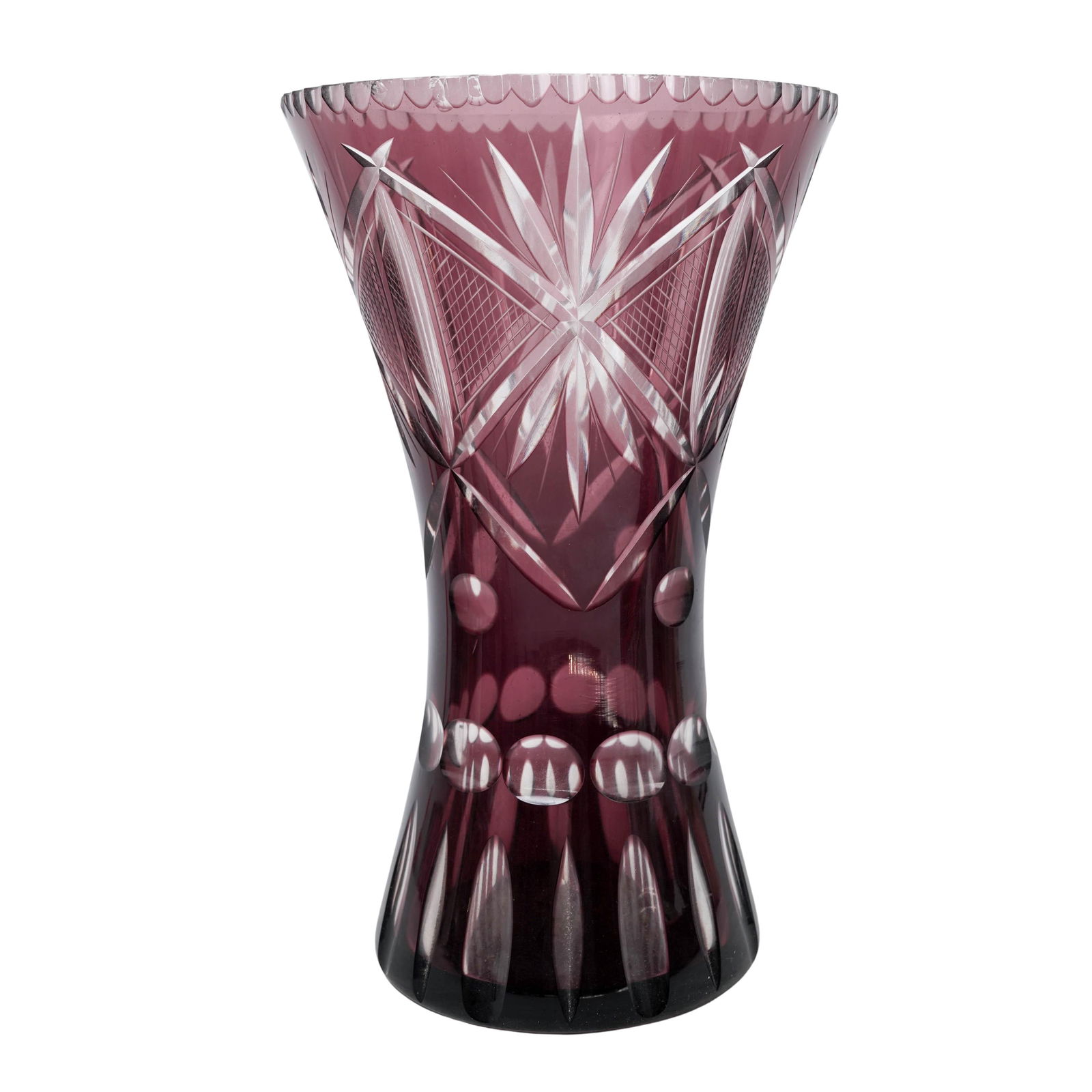 Large Bohemian Crystal Cut Vase (1 of 5)