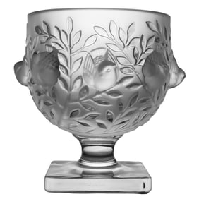 Lalique Crystal "Elisabeth" Pedestal Vase