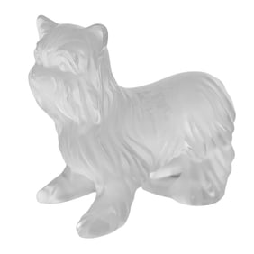 Lalique Crystal Yorkshire Terrier Figurine