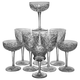 (9 Pc) Baccarat Cut Crystal 'Bogota' Stemware