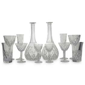 (67pc) Val St. Lambert "Seraing Cut 5" Crystal Stemware