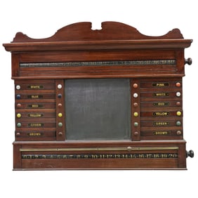 Antique Mahogany Billards Life Pool Scoreboard