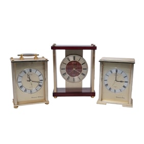 (3pc) Vintage Seiko Quartz Mantel Clocks
