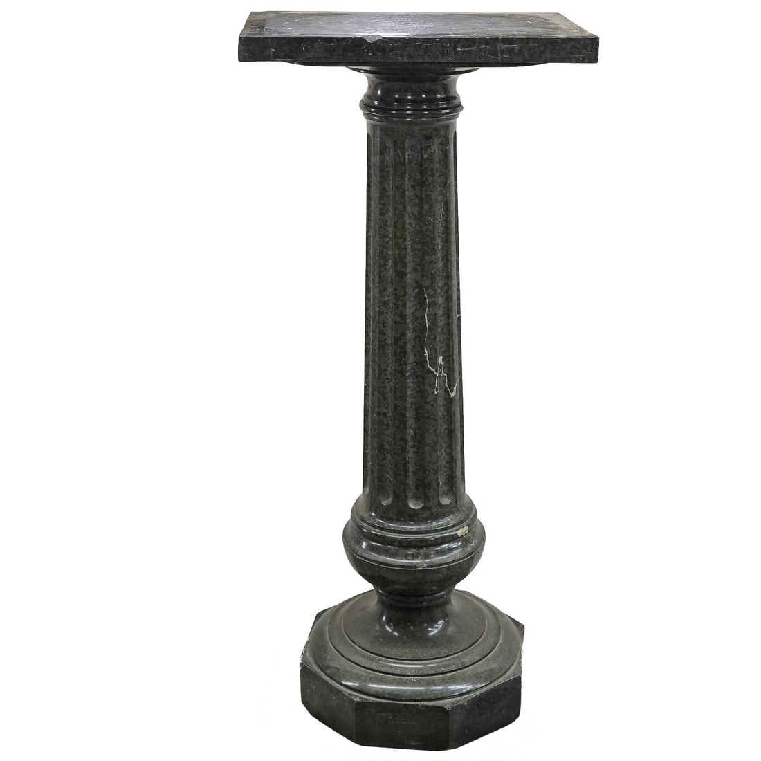 Large Serpentine Marble Neoclassical Column Pedestal (1 of 7)