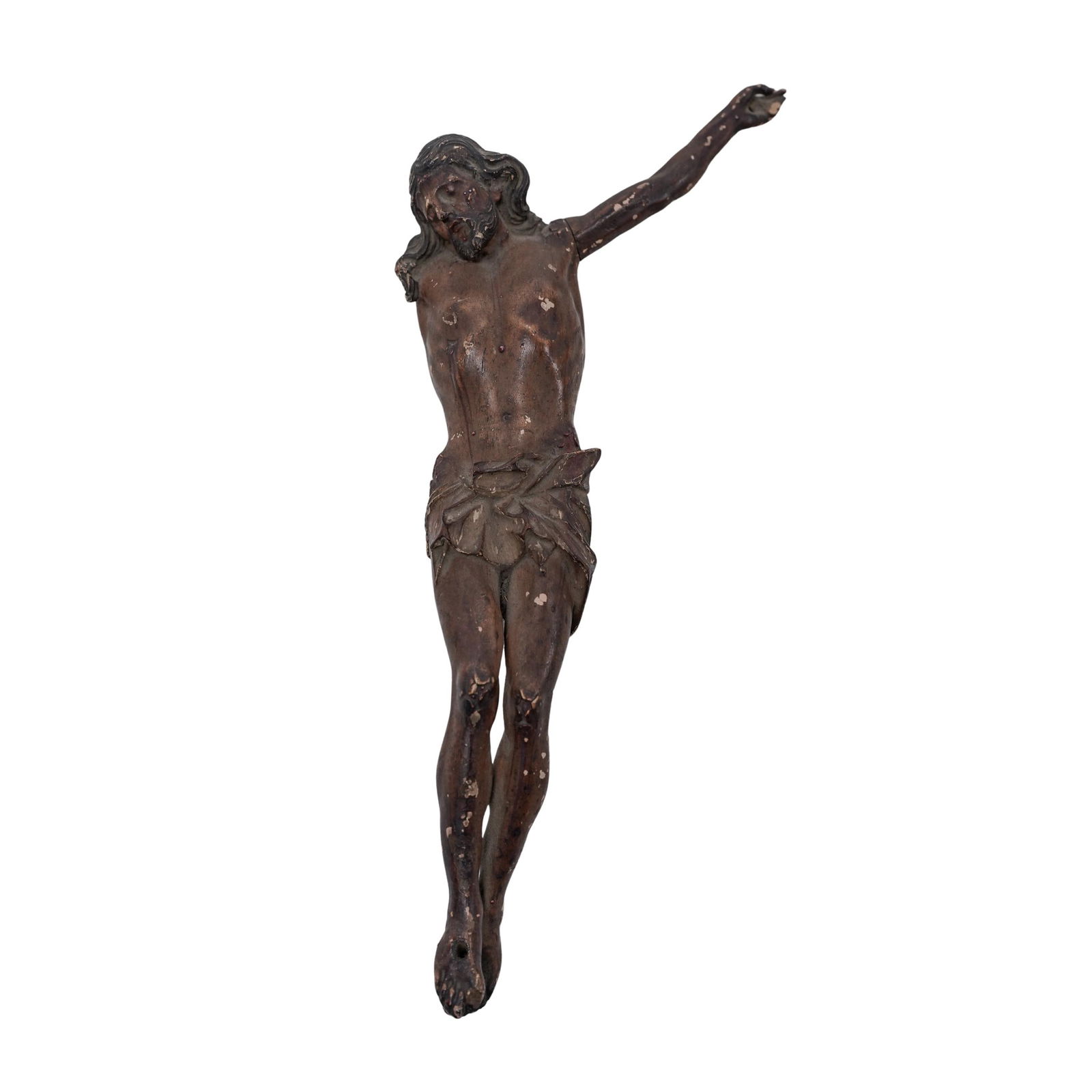 Antique European Carved Wood Figure of the Body of Christ: Antique European Carved Wood Figure of the Body of Christ19th century, European possibly ItalyAntique European Folk Art Carved wooden figure of the body of Christ.The sculpture is part of a crucifix,