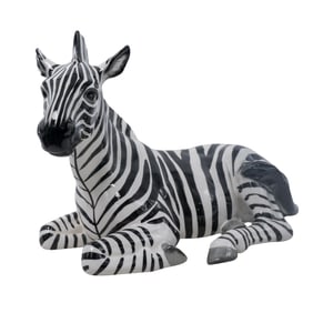 Large Ceramic Zebra Sculpture