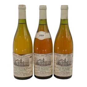 (3pc) 1980s French White Burgundy Wine Bottles