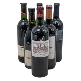 (6 pc) Vintage French Red Wine Bottles