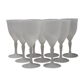(9 Pc) Mid Cent. Milk Glass Goblets