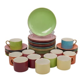 (36pc) Classic Coffee & Tea Porcelain Plate and Cup Grouping