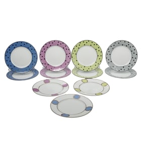 (11 pc) Limoges J. Seignolles "Confettis" Dinner Plates