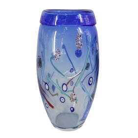 Stefano Toso Murano Hand Blown Glass Vase