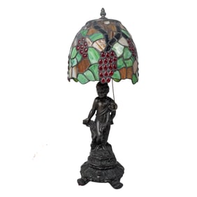 Vintage Stained Glass Table Lamp