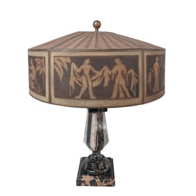 Art Deco Marble and Bronze Table Lamp