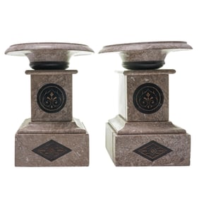 Pair of Neoclassical Marble Garnitures