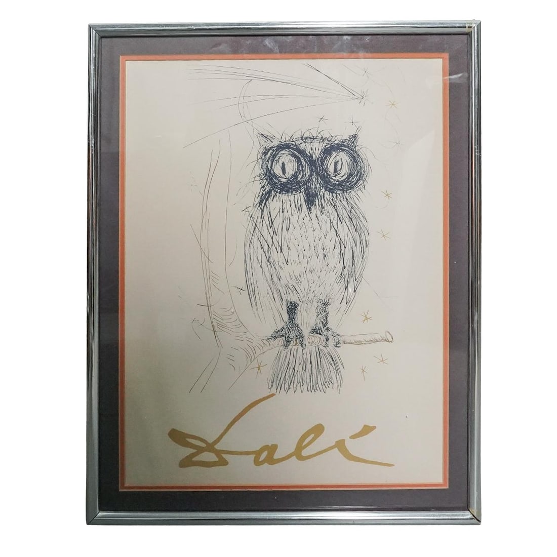 Salvador Dali (Spanish, 1904-1989) "The Blue Owl" Offset Lithograph: Salvador Dali (Spanish, 1904-1989) "The Blue Owl" Offset LithographLate 20th century, SpainA lithograph of an original drypoint etching titled "The Blue Owl" by Salvador Dali (Spanish, b. 1904 d. 1989