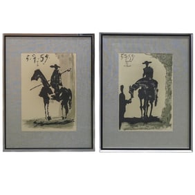 (2 pc) Pablo Picasso "Toros y Toreros" Series Offset Lithographs