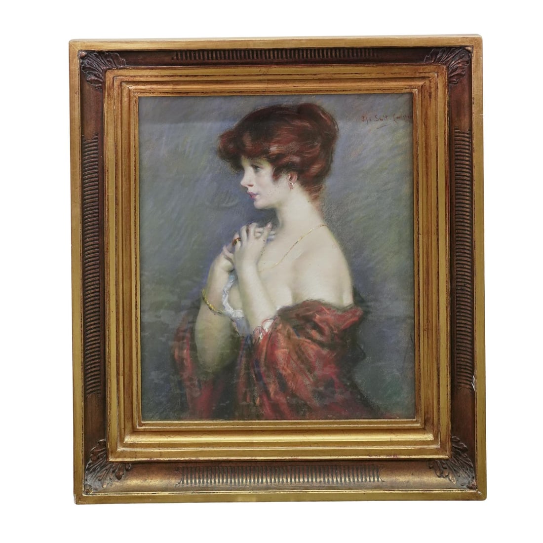 Antique Pastel Portrait Painting (1 of 4)