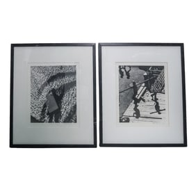 (2 pc) Alberto Rizzo (Italian 1931-2004) Black & White LE Photograhh Prints