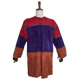 Vintage Mario Valentino Patchwork Quilted Suede Coat