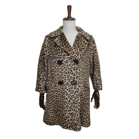 Vintage Faux Leopard Fur Coat