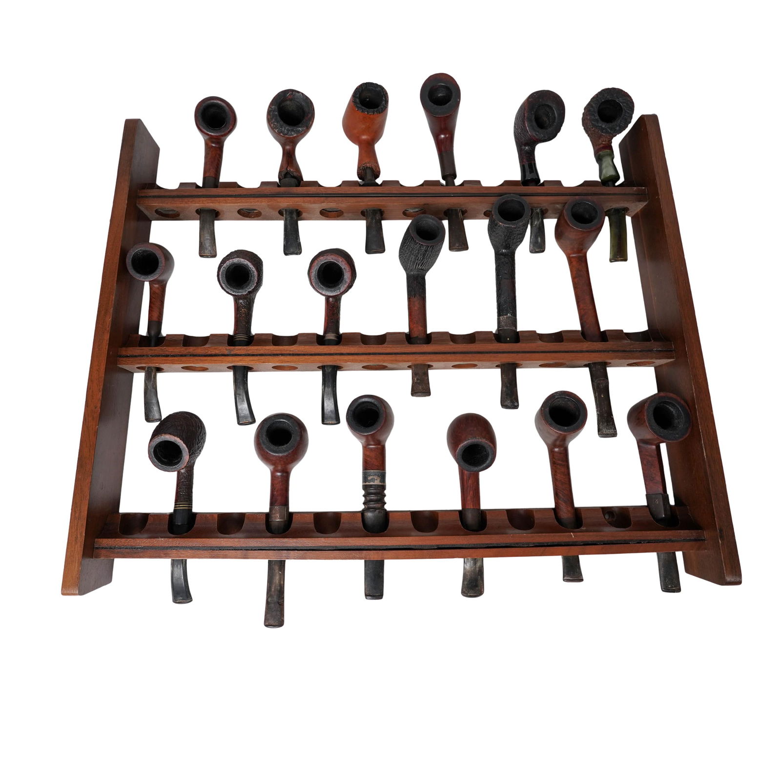 (19 Pc) Vintage Tobacco Smoking Pipes & Rack (1 of 4)